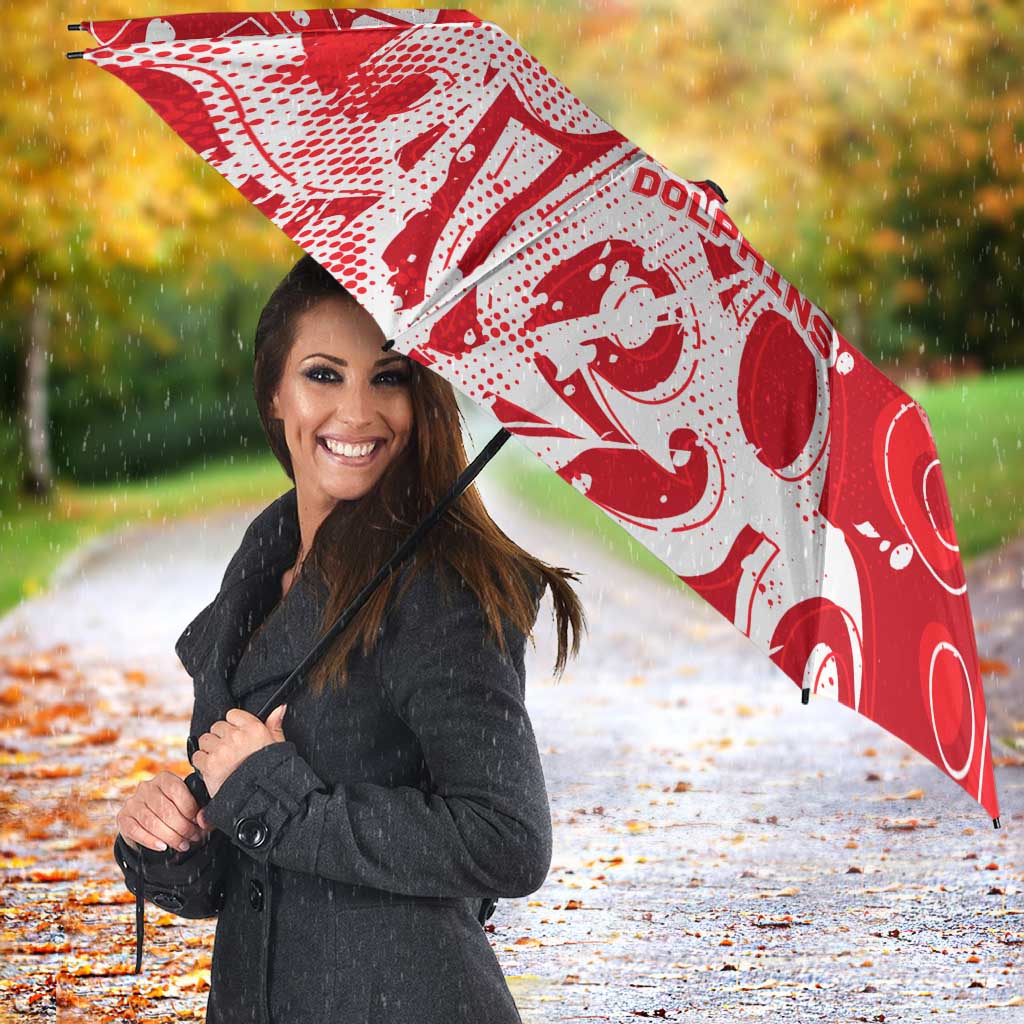 Personalized Dolphins Rugby Umbrella Urban Street Graffiti Style - Distressed Splatter Elements