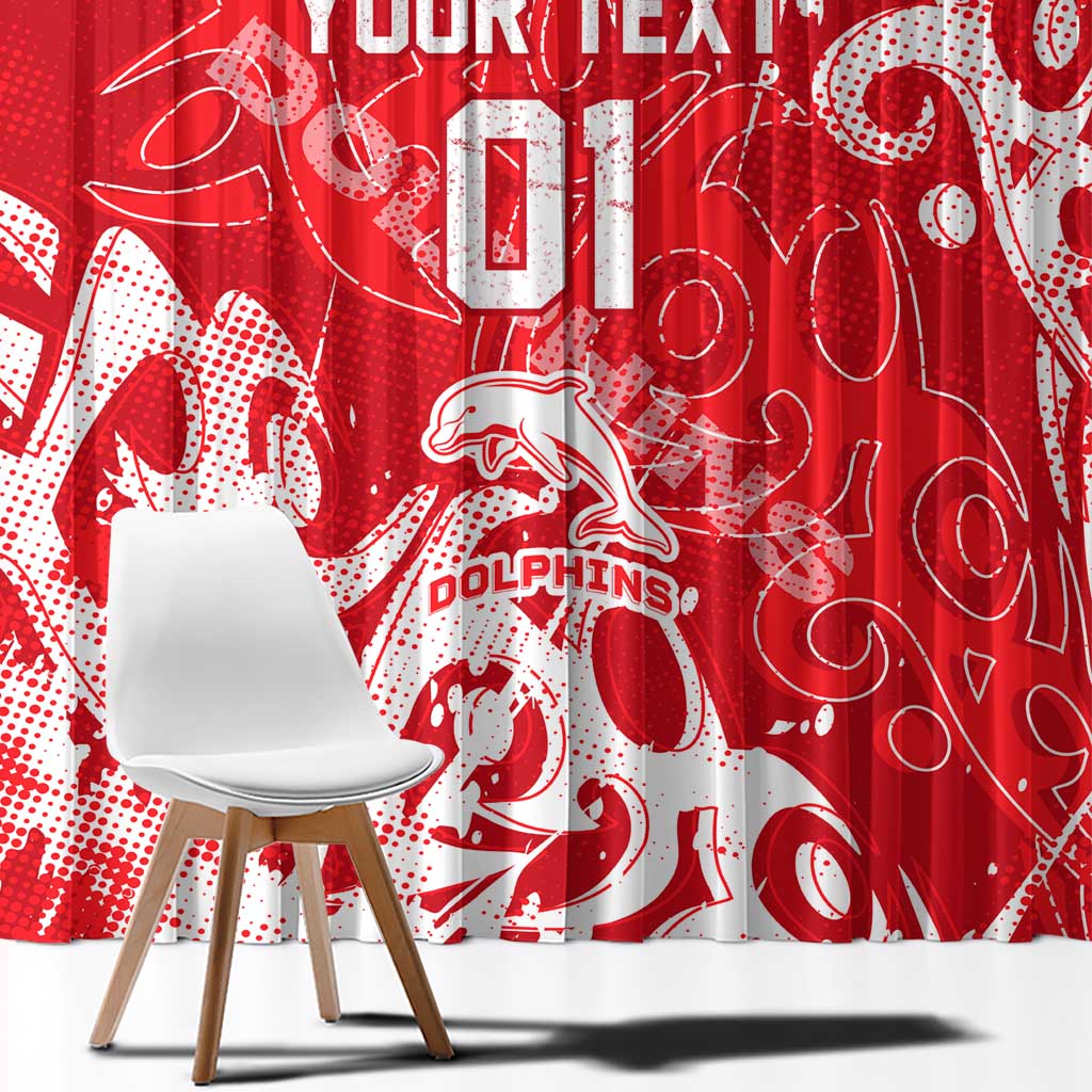 Personalized Dolphins Rugby Window Curtain Urban Street Graffiti Style - Distressed Splatter Elements