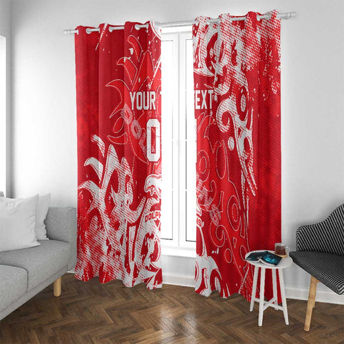 Personalized Dolphins Rugby Window Curtain Urban Street Graffiti Style - Distressed Splatter Elements