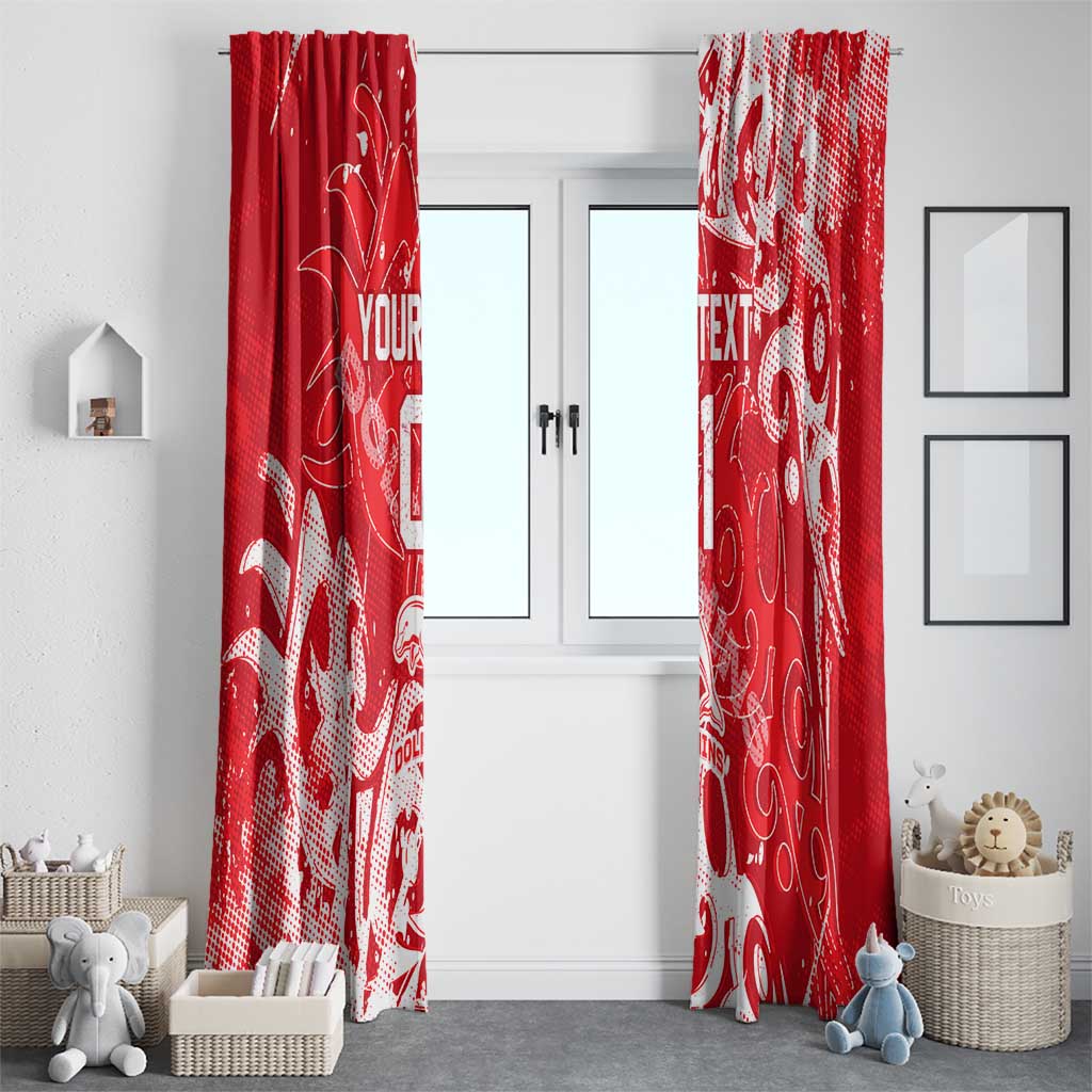 Personalized Dolphins Rugby Window Curtain Urban Street Graffiti Style - Distressed Splatter Elements