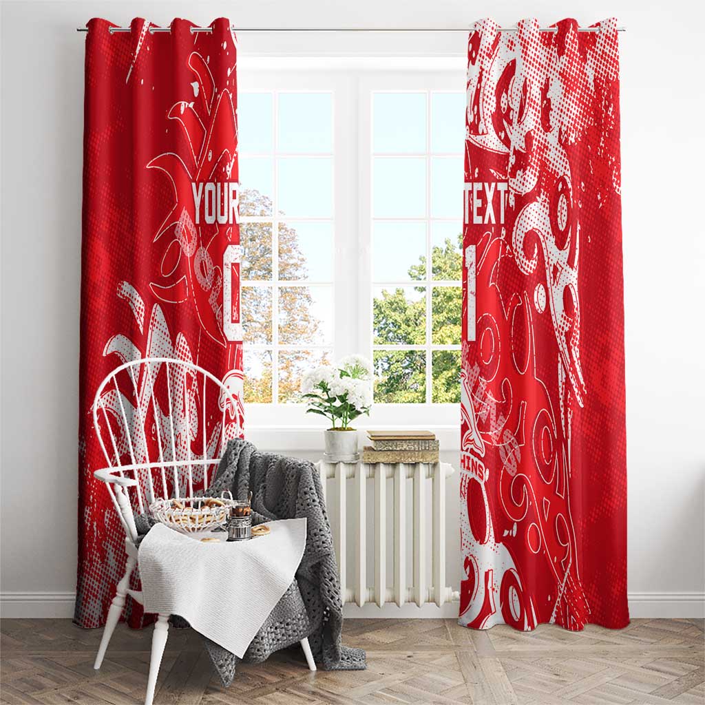 Personalized Dolphins Rugby Window Curtain Urban Street Graffiti Style - Distressed Splatter Elements