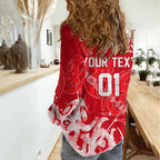 Personalized Dolphins Rugby Women Casual Shirt Urban Street Graffiti Style - Distressed Splatter Elements