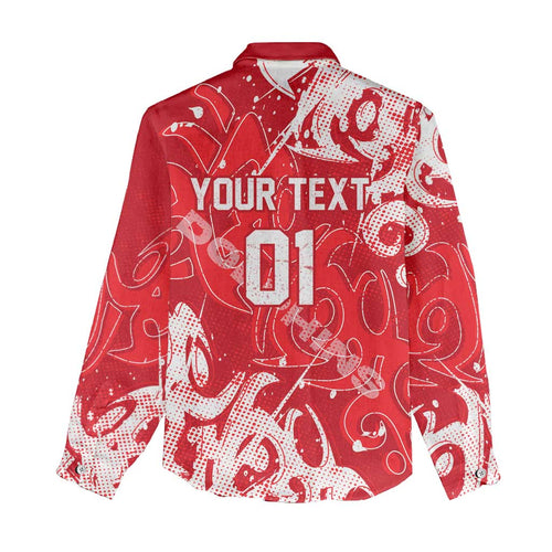 Personalized Dolphins Rugby Women Casual Shirt Urban Street Graffiti Style - Distressed Splatter Elements