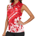 Personalized Dolphins Rugby Women Sleeveless Polo Shirt Urban Street Graffiti Style - Distressed Splatter Elements