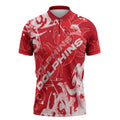Personalized Dolphins Rugby Zipper Polo Shirt Urban Street Graffiti Style - Distressed Splatter Elements