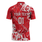Personalized Dolphins Rugby Zipper Polo Shirt Urban Street Graffiti Style - Distressed Splatter Elements