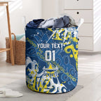 Personalized North Queensland Cowboys Rugby Laundry Basket Urban Street Graffiti Style - Distressed Splatter Elements