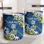 Personalized North Queensland Cowboys Rugby Laundry Basket Urban Street Graffiti Style - Distressed Splatter Elements
