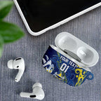 Personalized North Queensland Cowboys Rugby AirPods Case Urban Street Graffiti Style - Distressed Splatter Elements