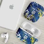 Personalized North Queensland Cowboys Rugby AirPods Case Urban Street Graffiti Style - Distressed Splatter Elements
