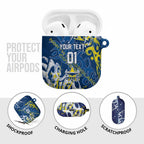 Personalized North Queensland Cowboys Rugby AirPods Case Urban Street Graffiti Style - Distressed Splatter Elements