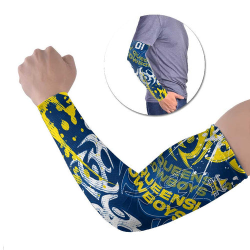 Personalized North Queensland Cowboys Rugby Arm Sleeves Urban Street Graffiti Style - Distressed Splatter Elements