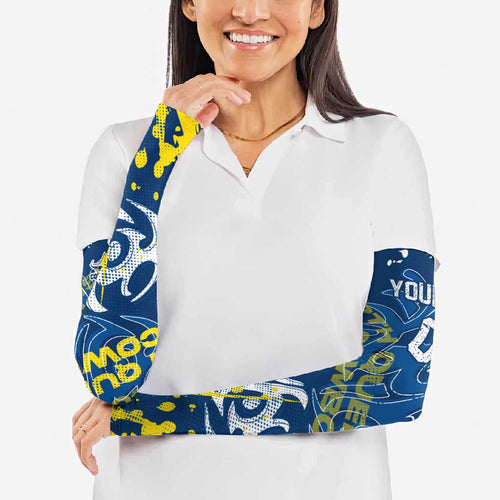 Personalized North Queensland Cowboys Rugby Arm Sleeves Urban Street Graffiti Style - Distressed Splatter Elements