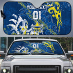 Personalized North Queensland Cowboys Rugby Auto Sun Shade Urban Street Graffiti Style - Distressed Splatter Elements