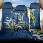 Personalized North Queensland Cowboys Rugby Back Car Seat Cover Urban Street Graffiti Style - Distressed Splatter Elements
