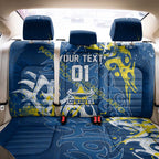 Personalized North Queensland Cowboys Rugby Back Car Seat Cover Urban Street Graffiti Style - Distressed Splatter Elements