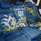 Personalized North Queensland Cowboys Rugby Back Car Seat Cover Urban Street Graffiti Style - Distressed Splatter Elements