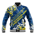 Personalized North Queensland Cowboys Rugby Baseball Jacket Urban Street Graffiti Style - Distressed Splatter Elements