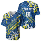 Personalized North Queensland Cowboys Rugby Baseball Jersey Urban Street Graffiti Style - Distressed Splatter Elements