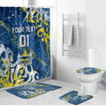 Personalized North Queensland Cowboys Rugby Bathroom Set Urban Street Graffiti Style - Distressed Splatter Elements
