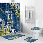 Personalized North Queensland Cowboys Rugby Bathroom Set Urban Street Graffiti Style - Distressed Splatter Elements