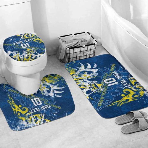 Personalized North Queensland Cowboys Rugby Bathroom Set Urban Street Graffiti Style - Distressed Splatter Elements