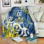 Personalized North Queensland Cowboys Rugby Blanket Urban Street Graffiti Style - Distressed Splatter Elements