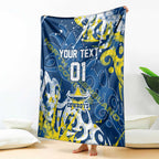 Personalized North Queensland Cowboys Rugby Blanket Urban Street Graffiti Style - Distressed Splatter Elements