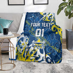 Personalized North Queensland Cowboys Rugby Blanket Urban Street Graffiti Style - Distressed Splatter Elements