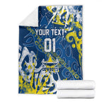 Personalized North Queensland Cowboys Rugby Blanket Urban Street Graffiti Style - Distressed Splatter Elements