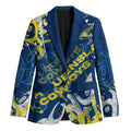 Personalized North Queensland Cowboys Rugby Blazer Urban Street Graffiti Style - Distressed Splatter Elements