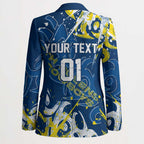 Personalized North Queensland Cowboys Rugby Blazer Urban Street Graffiti Style - Distressed Splatter Elements