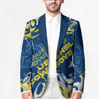 Personalized North Queensland Cowboys Rugby Blazer Urban Street Graffiti Style - Distressed Splatter Elements