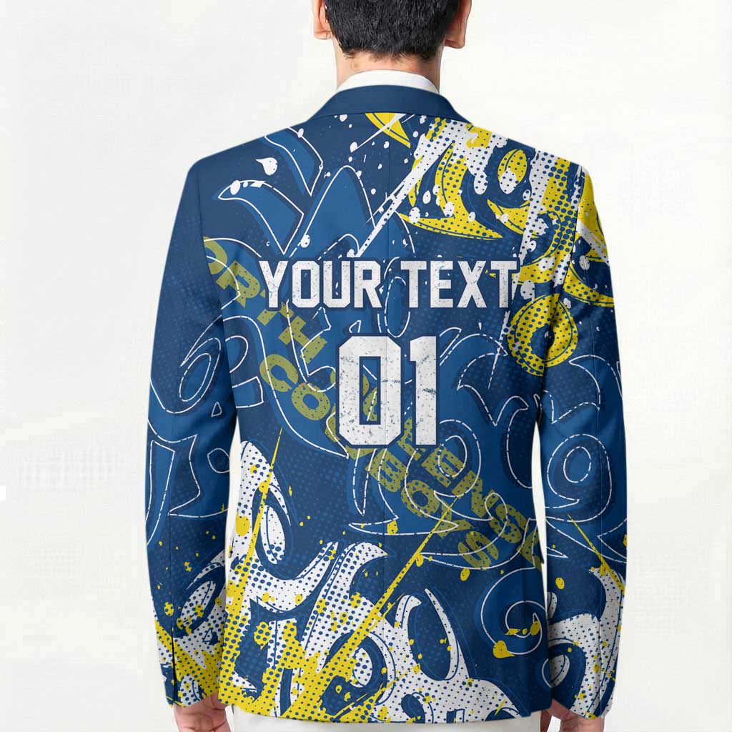 Personalized North Queensland Cowboys Rugby Blazer Urban Street Graffiti Style - Distressed Splatter Elements