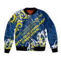 Personalized North Queensland Cowboys Rugby Bomber Jacket Urban Street Graffiti Style - Distressed Splatter Elements