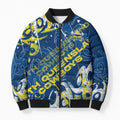 Personalized North Queensland Cowboys Rugby Bomber Puffer Jacket Urban Street Graffiti Style - Distressed Splatter Elements