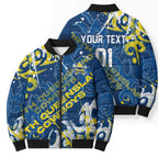 Personalized North Queensland Cowboys Rugby Bomber Puffer Jacket Urban Street Graffiti Style - Distressed Splatter Elements