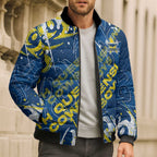 Personalized North Queensland Cowboys Rugby Bomber Puffer Jacket Urban Street Graffiti Style - Distressed Splatter Elements