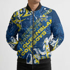 Personalized North Queensland Cowboys Rugby Bomber Puffer Jacket Urban Street Graffiti Style - Distressed Splatter Elements