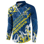 Personalized North Queensland Cowboys Rugby Button Sweatshirt Urban Street Graffiti Style - Distressed Splatter Elements