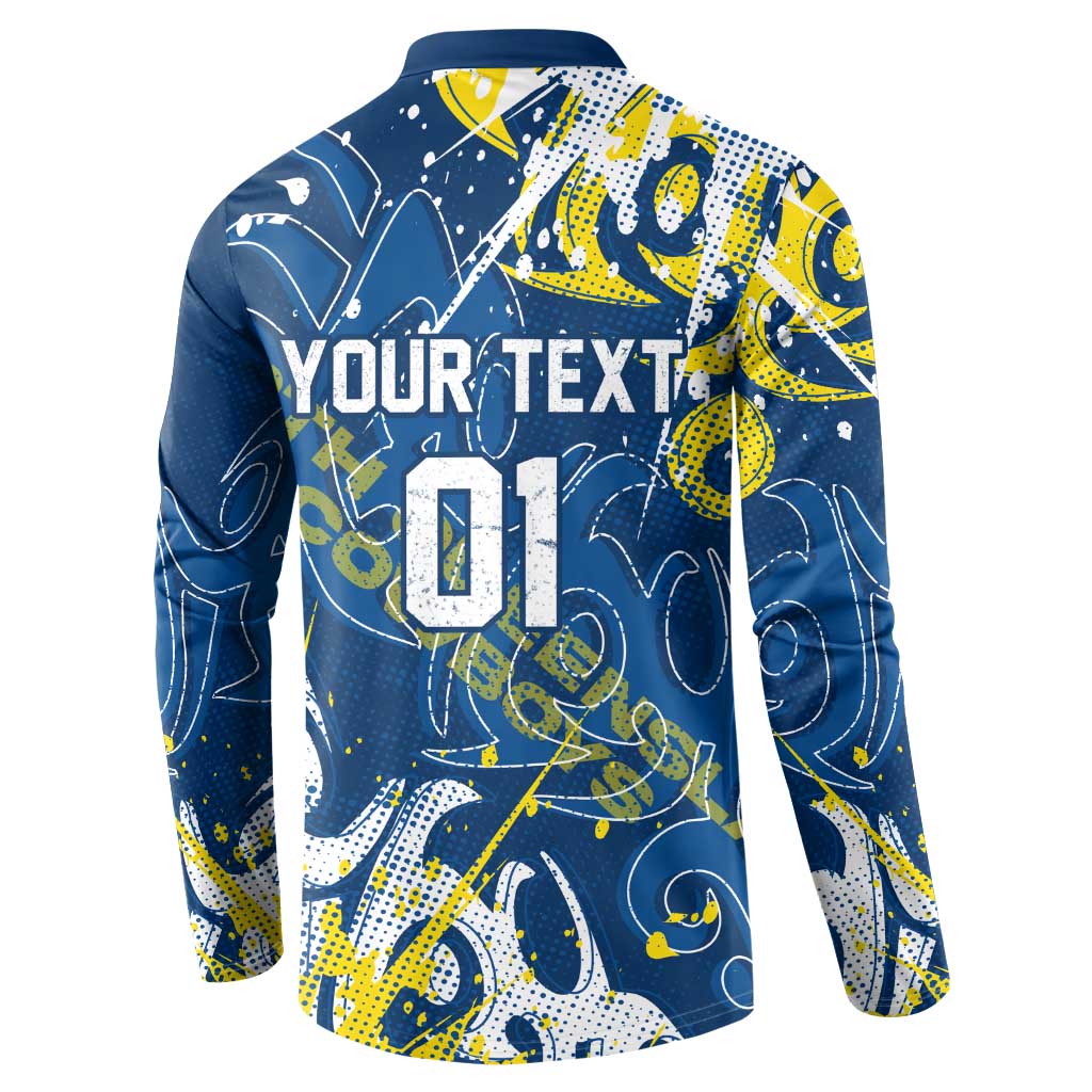 Personalized North Queensland Cowboys Rugby Button Sweatshirt Urban Street Graffiti Style - Distressed Splatter Elements