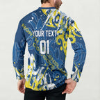 Personalized North Queensland Cowboys Rugby Button Sweatshirt Urban Street Graffiti Style - Distressed Splatter Elements