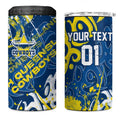 Personalized North Queensland Cowboys Rugby 4 in 1 Can Cooler Tumbler Urban Street Graffiti Style - Distressed Splatter Elements