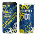 Personalized North Queensland Cowboys Rugby 4 in 1 Can Cooler Tumbler Urban Street Graffiti Style - Distressed Splatter Elements