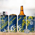 Personalized North Queensland Cowboys Rugby 4 in 1 Can Cooler Tumbler Urban Street Graffiti Style - Distressed Splatter Elements