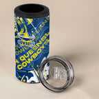 Personalized North Queensland Cowboys Rugby 4 in 1 Can Cooler Tumbler Urban Street Graffiti Style - Distressed Splatter Elements
