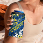 Personalized North Queensland Cowboys Rugby 4 in 1 Can Cooler Tumbler Urban Street Graffiti Style - Distressed Splatter Elements