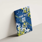 Personalized North Queensland Cowboys Rugby Canvas Wall Art Urban Street Graffiti Style - Distressed Splatter Elements