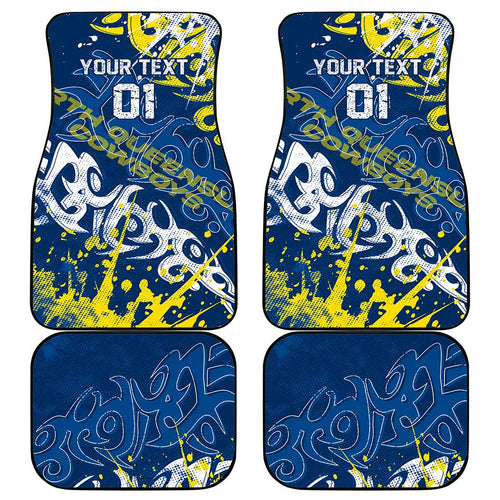 Personalized North Queensland Cowboys Rugby Car Mats Urban Street Graffiti Style - Distressed Splatter Elements
