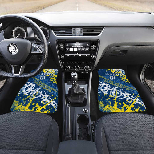 Personalized North Queensland Cowboys Rugby Car Mats Urban Street Graffiti Style - Distressed Splatter Elements